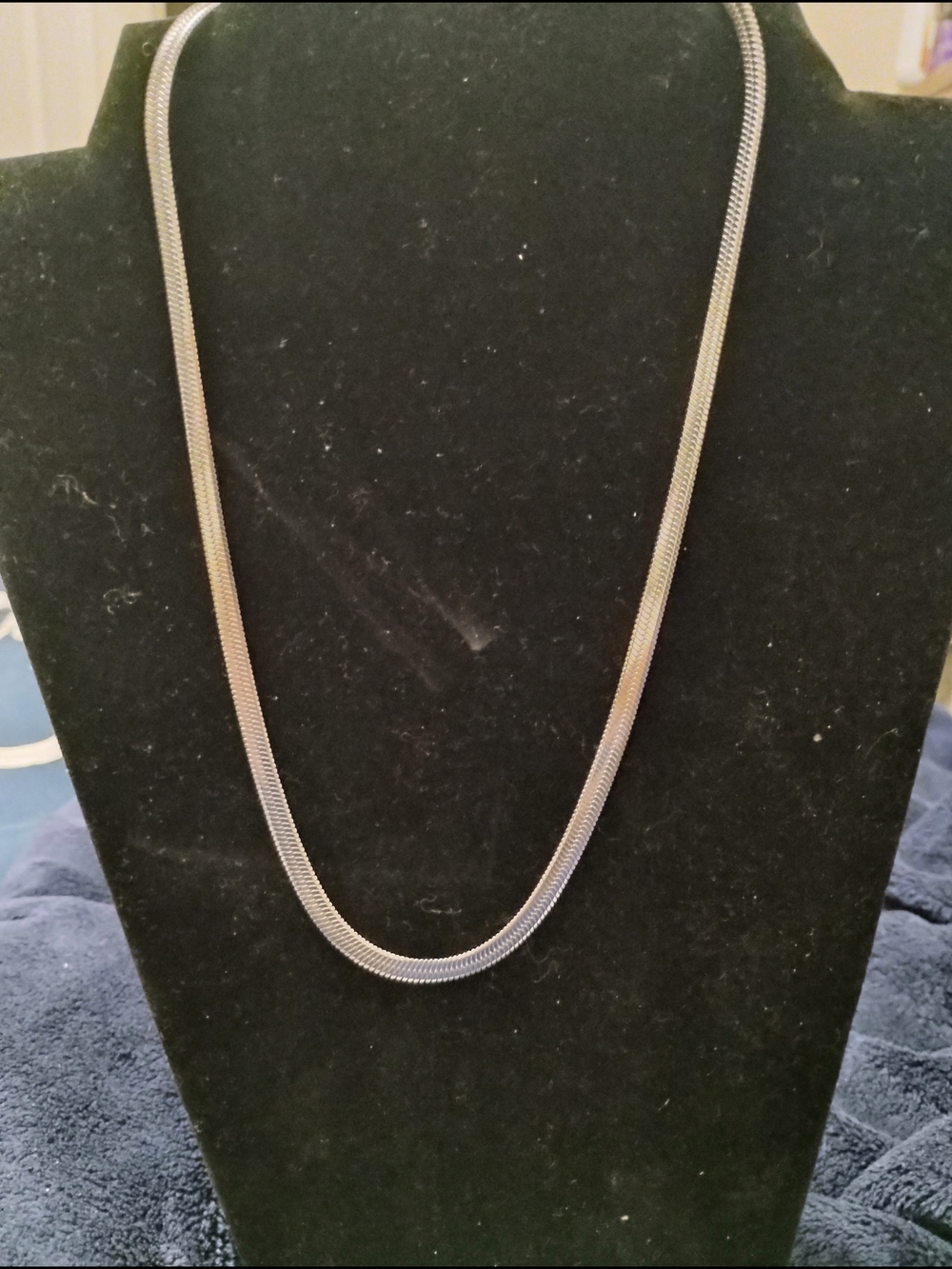 Silver Herringbone Chain Necklace